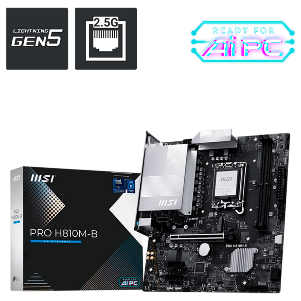 Imagem de PLACA MAE (INTEL) MSI PRO H810M-B DDR5 LGA1851 ULTRA PROCESSORS