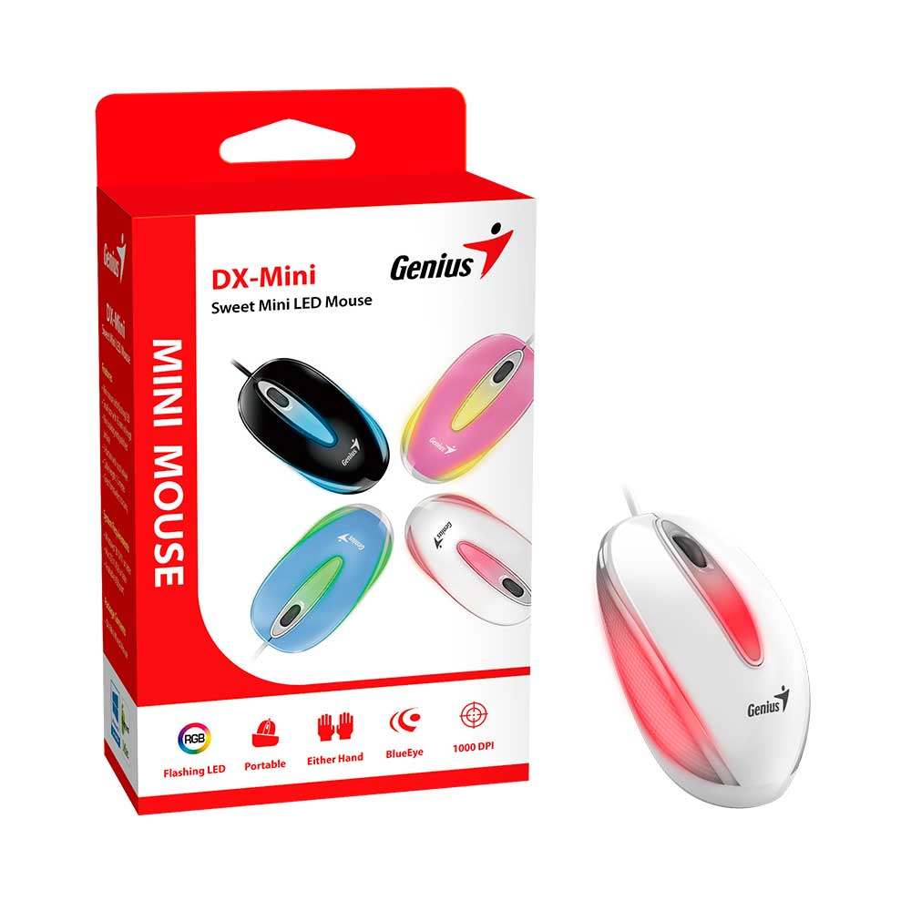 Mostrar detalhes de MOUSE GENIUS DX-MINI OPTICO USB BRANCO Imagem de MOUSE GENIUS DX-MINI OPTICO USB BRANCO