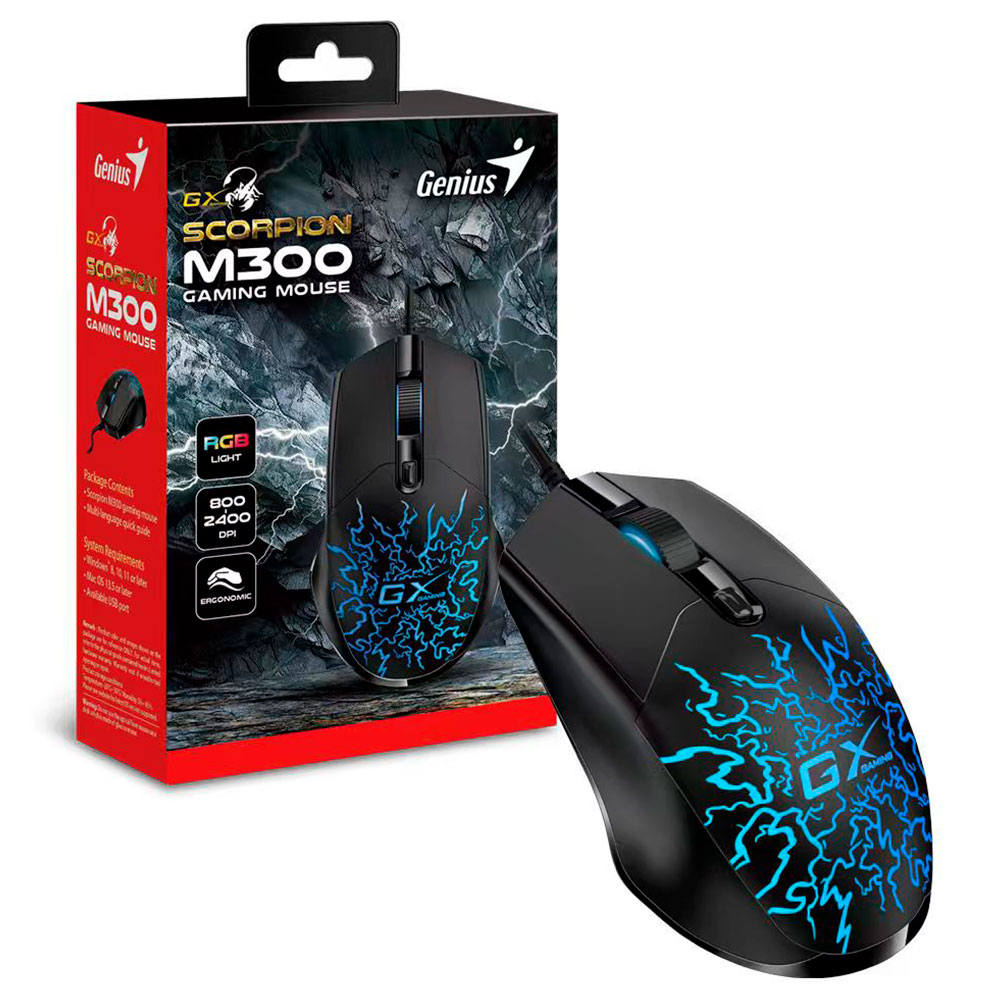Mostrar detalhes de MOUSE GAMER GENIUS SCORPION M300 Imagem de MOUSE GAMER GENIUS SCORPION M300