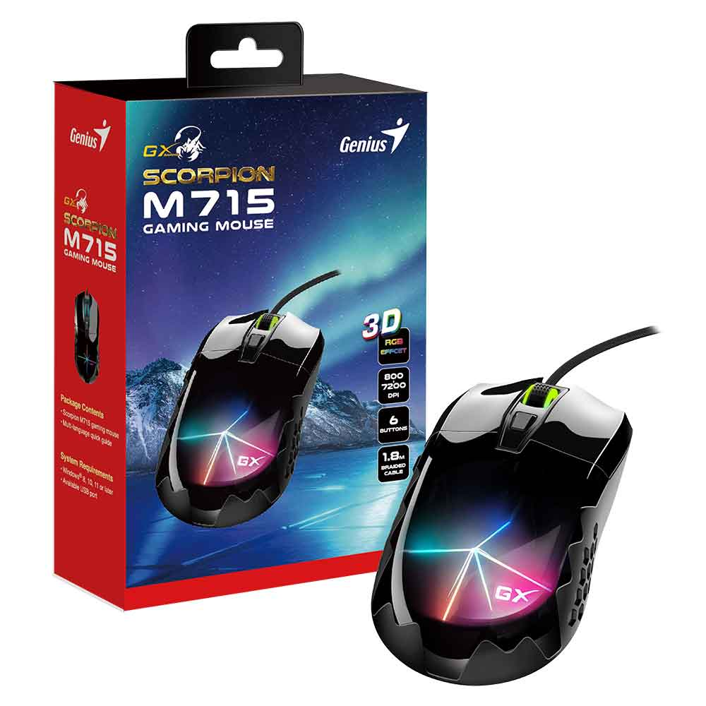 Mostrar detalhes de MOUSE GAMER GENIUS SCORPION M715 Imagem de MOUSE GAMER GENIUS SCORPION M715