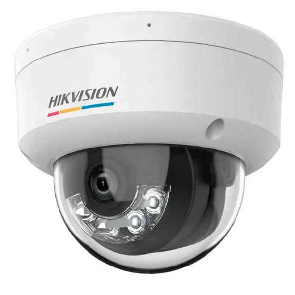 Imagem de Camera Hikvision IP ColorVu Smart Hybrid Light 4MP Dome 2.8mm Luz Branca 30m Mic Embutido IK08 IP67 DS-2CD1147G2H-LIU
