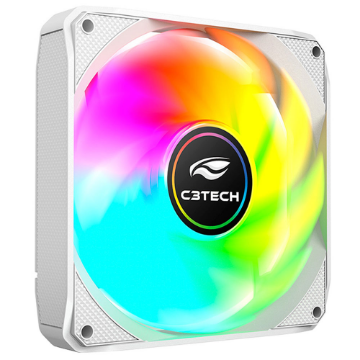Mostrar detalhes de COOLER PARA GABINETE C3TECH RGB BRANCO F9-L180WHM 120MM Imagem de COOLER PARA GABINETE C3TECH RGB BRANCO F9-L180WHM 120MM