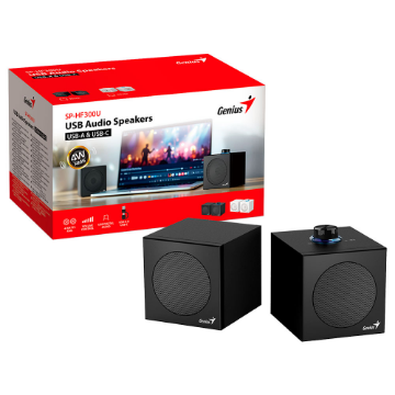 Mostrar detalhes de CAIXA DE SOM GENIUS SP-HF300U PRETA USB A+C Imagem de CAIXA DE SOM GENIUS SP-HF300U PRETA USB A+C