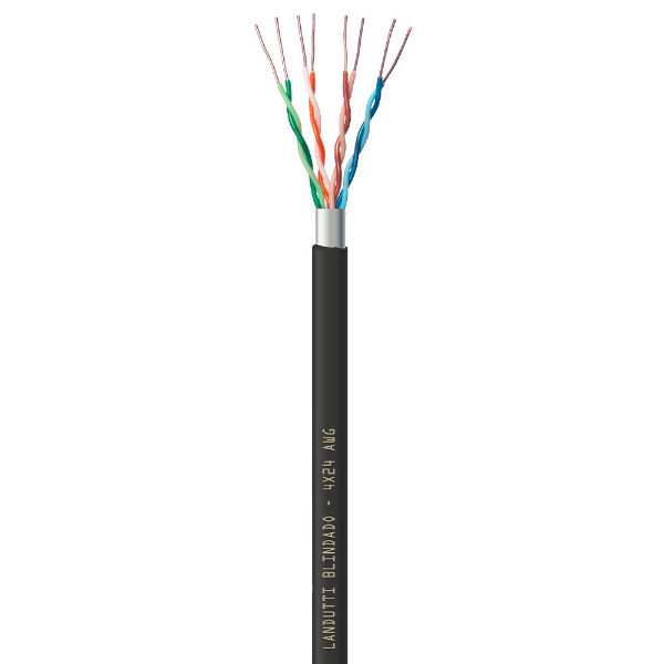 Imagem de CABO DE REDE CAT5E F-UTP CMX LANDUTTI BLINDADO 305M PT CONDUTTI