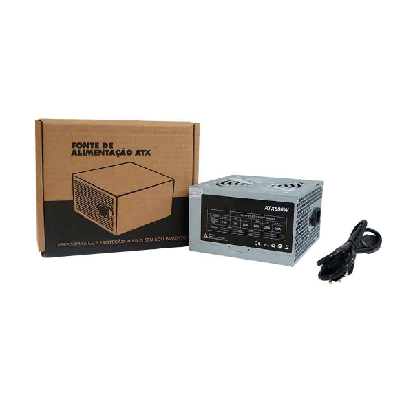 Imagem de FONTE DE ALIMENTACAO ATX 500W BRAZIL PC BPC/5350-M 24 PINOS COM CABO