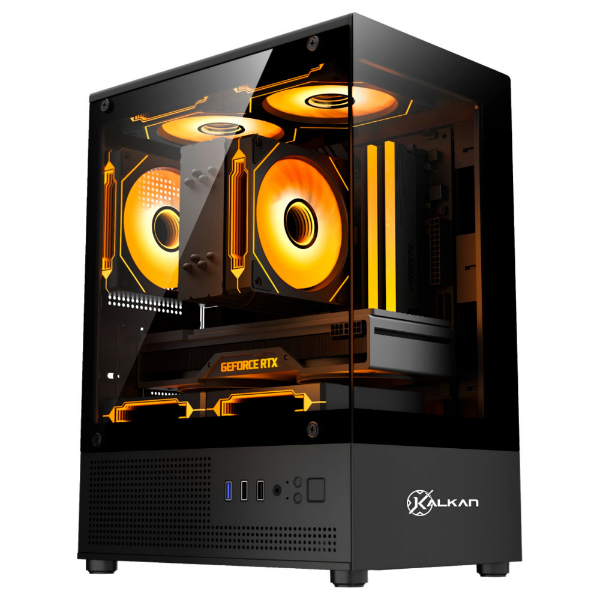 Imagem de GABINETE GAMER KALKAN HAKON PRETO SEM FAN KLK00080
