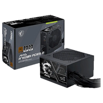 Imagem de FONTE DE ALIMENTACAO MSI 750W MAG A750BN PCIE5 III 80 PLUS BRONZE ATX PCIE 5.0 - 306-7ZPTX19-HD8