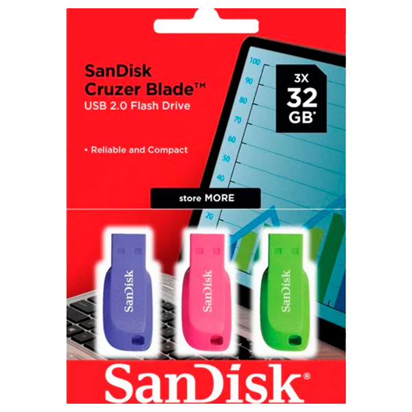 Imagem de PEN DRIVE SANDISK CRUZER BLADE SDCZ50 32GB KIT - SDCZ50C-032G-B46T
