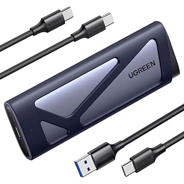 Imagem de CASE/GAVETA UGREEN PARA SSD MVME SATA COM USB-C 10GBPS PRATA - CM767