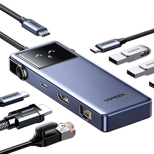 Imagem de HUB USB UGREEN 7 EM 1 COM 2P USB-C/3P USB-A/HDMI/RJ45/PD 100W - CM888