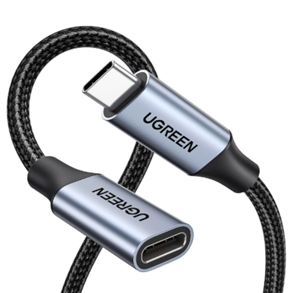 Imagem de CABO EXTENSOR UGREEN USB-C MACHO 10GBPS/100W PARA USB-C FEMEA 1M - US372