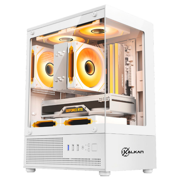 Imagem de GABINETE GAMER KALKAN HAKON BRANCO SEM FAN KLK00081