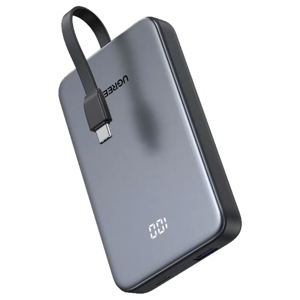 Imagem de CARREGADOR POWER BANK UGREEN 10.000MAH COM CABO USB-C INTEGRADO - PB526