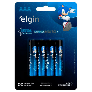 Imagem de PILHA ULTRA  ALCALINA  AAA BLIST C/4 PECAS 82435 ELGIN