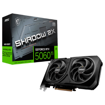 Mostrar detalhes de PLACA DE VIDEO MSI GEFORCE RTX 5060 TI SHADOW 2X OC PLUS 16GB GDDR7 128BITS 912-V535-024 Imagem de PLACA DE VIDEO MSI GEFORCE RTX 5060 TI SHADOW 2X OC PLUS 16GB GDDR7 128BITS 912-V535-024