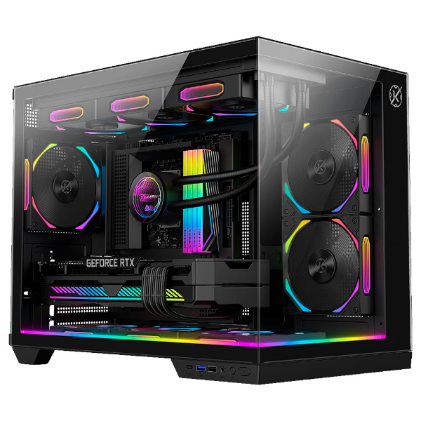 Imagem de GABINETE GAMER KALKAN SAGA RGB PRETO SEM FAN KLK00044