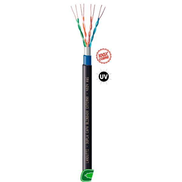 Imagem de CABO DE REDE CAT5E F-UTP CMX LANDUTTI DUPLA CAPA BLINDADO 100M PT CONDUTTI