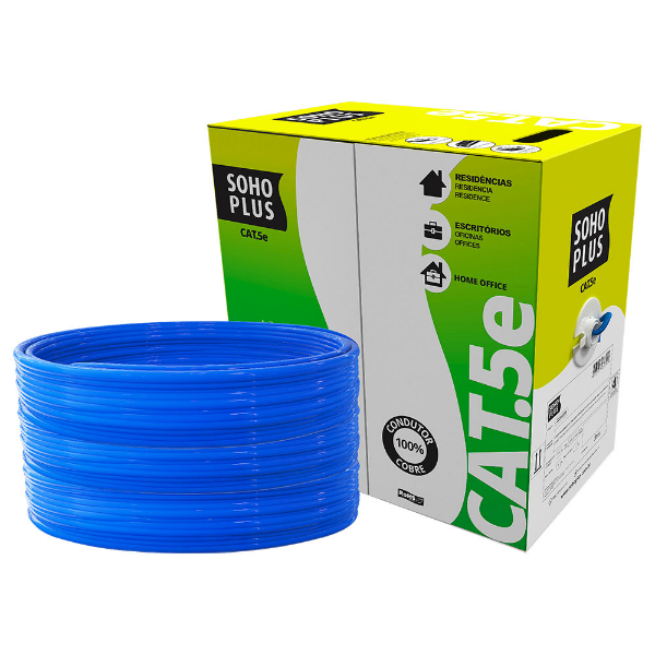 Imagem de CABO REDE LAN FURUKAWA SOHOPLUS CAT5E U/UTP CMX AZUL CLARO CERTIFICADO CX 305M