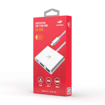 Mostrar detalhes de HUB USB C C3TECH 3.0 3 PORTAS COM SAIDA HDMI 4K HU-D10SI PRATA Imagem de HUB USB C C3TECH 3.0 3 PORTAS COM SAIDA HDMI 4K HU-D10SI PRATA