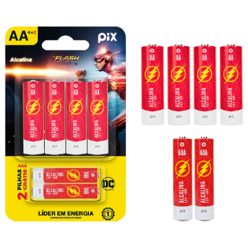 Mostrar detalhes de PILHA ALCALINA ULTRA AA LR6 BLISTER C/ 4 PECAS + 2 PILHAS AAA GRATIS PIX - 022-6006 Imagem de PILHA ALCALINA ULTRA AA LR6 BLISTER C/ 4 PECAS + 2 PILHAS AAA GRATIS PIX - 022-6006