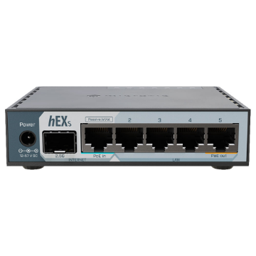 Mostrar detalhes de ROTEADOR ROUTERBOARD HEX S 5 PORTAS GIGABIT + 1 PORTA SFP 2,5GB E60IUGS - MIKROTIK Imagem de ROTEADOR ROUTERBOARD HEX S 5 PORTAS GIGABIT + 1 PORTA SFP 2,5GB E60IUGS - MIKROTIK