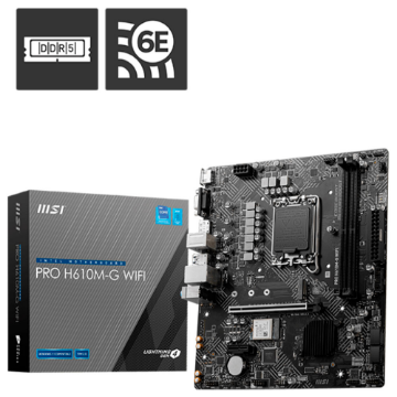 Mostrar detalhes de PLACA MAE (INTEL) MSI PRO H610M-G WIFI DDR5 LGA1700 12° 13° E 14° GERACAO Imagem de PLACA MAE (INTEL) MSI PRO H610M-G WIFI DDR5 LGA1700 12° 13° E 14° GERACAO