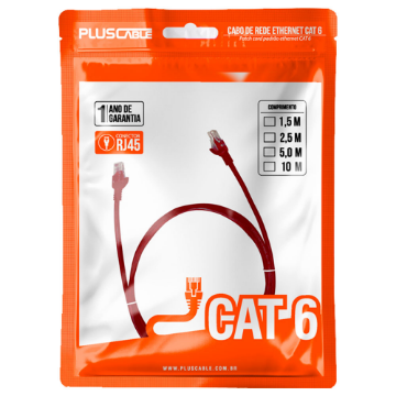 Mostrar detalhes de CABO DE REDE PLUSCABLE PATCH CORD CAT 6 - PC-ETH6U15RD Imagem de CABO DE REDE PLUSCABLE PATCH CORD CAT 6 - PC-ETH6U15RD