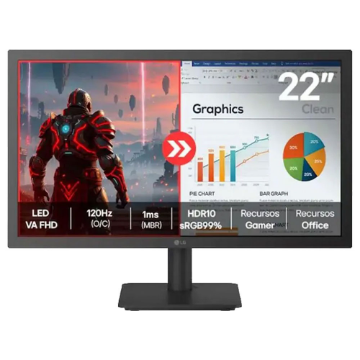 Mostrar detalhes de MONITOR 21,5" LG 22U403A-BB.AWZRMVZ / FHD / 5MS / 120HZ / HDMI / VESA Imagem de MONITOR 21,5" LG 22U403A-BB.AWZRMVZ / FHD / 5MS / 120HZ / HDMI / VESA