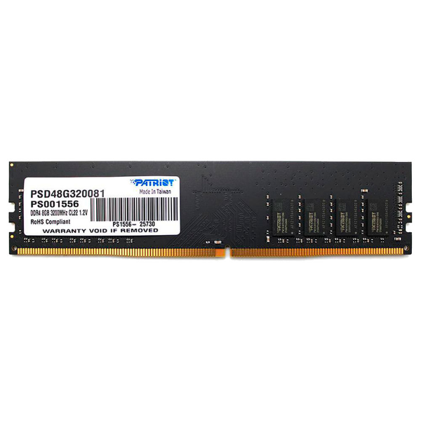 Imagem de MEMORIA PATRIOT 8GB DDR4 3200MHZ 1.2 SIGNATURE - DESKTOP - PSD48G320082
