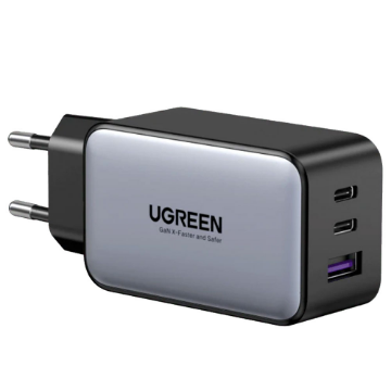 Mostrar detalhes de CARREGADOR UGREEN 65W GAN 2 PORTAS USB-C + 1 PORTA USB-A - CD244 Imagem de CARREGADOR UGREEN 65W GAN 2 PORTAS USB-C + 1 PORTA USB-A - CD244