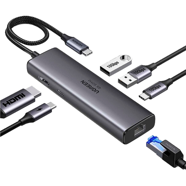 Imagem de HUB USB UGREEN COM 2P USB-A/HDMI/USB-C/USB-C 100W/RJ45 GIGA - CM512
