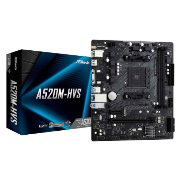 Mostrar detalhes de PLACA MAE (AMD) ASROCK A520M-HVS DDR4 AM4 Imagem de PLACA MAE (AMD) ASROCK A520M-HVS DDR4 AM4