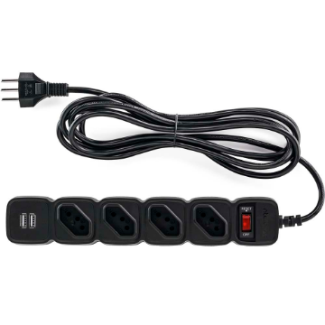 Mostrar detalhes de FILTRO DE LINHA INTELBRAS EPE 204 4824205 4T E 2 USB CABO 1M PRETO Imagem de FILTRO DE LINHA INTELBRAS EPE 204 4824205 4T E 2 USB CABO 1M PRETO