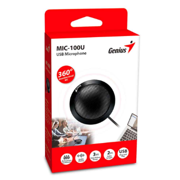 Mostrar detalhes de MICROFONE GENIUS PARA CONFERENCIA USB 360º MIC-100U Imagem de MICROFONE GENIUS PARA CONFERENCIA USB 360º MIC-100U