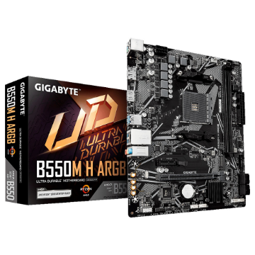 Mostrar detalhes de PLACA MAE (AMD) GIGABYTE B550M H ARGB 1.0 DDR4 AM4 Imagem de PLACA MAE (AMD) GIGABYTE B550M H ARGB 1.0 DDR4 AM4