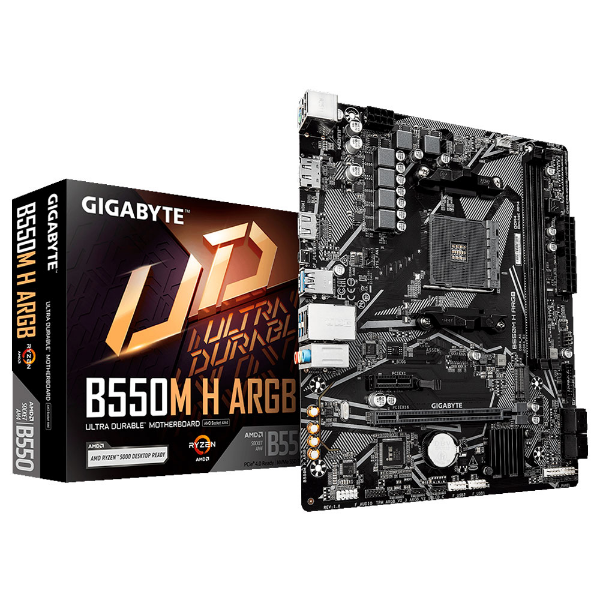 Imagem de PLACA MAE (AMD) GIGABYTE B550M H ARGB 1.0 DDR4 AM4