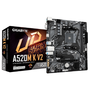 Mostrar detalhes de PLACA MAE (AMD) GIGABYTE A520M K V2 1.2 DDR4 AM4 Imagem de PLACA MAE (AMD) GIGABYTE A520M K V2 1.2 DDR4 AM4