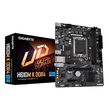 Mostrar detalhes de PLACA MAE (INTEL) GIGABYTE H610M K DDR4 2.0 LGA1700 12° 13° E 14° GERACAO Imagem de PLACA MAE (INTEL) GIGABYTE H610M K DDR4 2.0 LGA1700 12° 13° E 14° GERACAO
