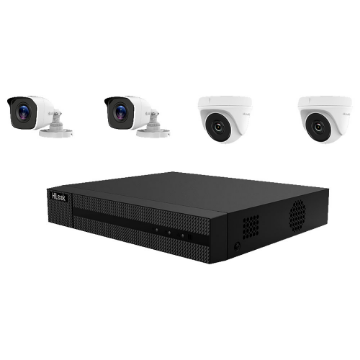 Imagem de KIT AN 1 DVR 2 CAMERAS BULLET E 2 TURRET TK-4142MH-MH HILOOK HIKVISION