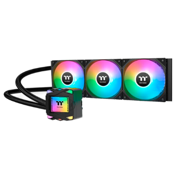 Mostrar detalhes de WATER COOLER THERMALTAKE LA 360 ARGB SYNC BLACK ALLINONE 3*120MM - CL-W459-PL12SW-A Imagem de WATER COOLER THERMALTAKE LA 360 ARGB SYNC BLACK ALLINONE 3*120MM - CL-W459-PL12SW-A