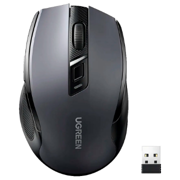 Imagem de MOUSE UGREEN ERGONOMICO SEM FIO 2.4G 6 BOTOES DPI MAXIMO DE 4000 PRETO - MU006