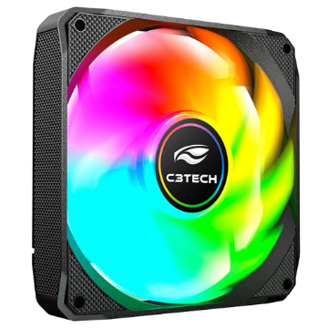 Imagem de COOLER PARA GABINETE C3TECH RGB PRETO F9-L180BKM 120MM