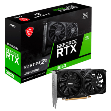 Mostrar detalhes de PLACA DE VIDEO MSI GEFORCE RTX 3050 VENTUS 2X OC 6GB GDDR6 96BITS 912-V812-060 Imagem de PLACA DE VIDEO MSI GEFORCE RTX 3050 VENTUS 2X OC 6GB GDDR6 96BITS 912-V812-060