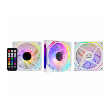 Imagem de KIT COOLER K-MEX ARGB AARA BRANCO INFINITY 3 COOLERS 120MM COM CONTROLADORA