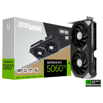 Mostrar detalhes de PLACA DE VIDEO ZOTAC GEFORCE RTX 5060 TI TWIN EDGE OC 16GB GDDR7 128BITS ZT-B50620H-10A Imagem de PLACA DE VIDEO ZOTAC GEFORCE RTX 5060 TI TWIN EDGE OC 16GB GDDR7 128BITS ZT-B50620H-10A