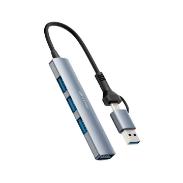 Mostrar detalhes de HUB USB C3TECH 3.0 4 PORTAS COM CONECTOR ALTERNAVEL HU-C500GY CINZA Imagem de HUB USB C3TECH 3.0 4 PORTAS COM CONECTOR ALTERNAVEL HU-C500GY CINZA