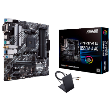 Mostrar detalhes de PLACA MAE (AMD) ASUS PRIME B550M-A AC DDR4 AM4 Imagem de PLACA MAE (AMD) ASUS PRIME B550M-A AC DDR4 AM4