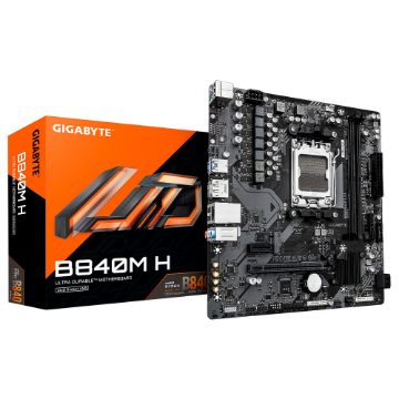 Mostrar detalhes de PLACA MAE (AMD) GIGABYTE B840M H 1.0 DDR5 AM5 Imagem de PLACA MAE (AMD) GIGABYTE B840M H 1.0 DDR5 AM5