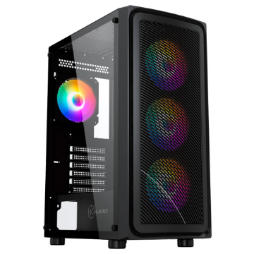 Imagem de GABINETE GAMER KALKAN JOTURN PRETO COM 4 FANS KLK00038