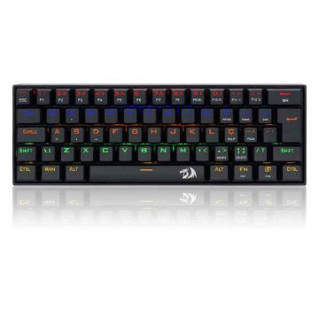 Imagem de TECLADO GAMER MECANICO LAKSHMI RAINBOW PRETO SWITCH VERMELHO K606R (PT-RED)